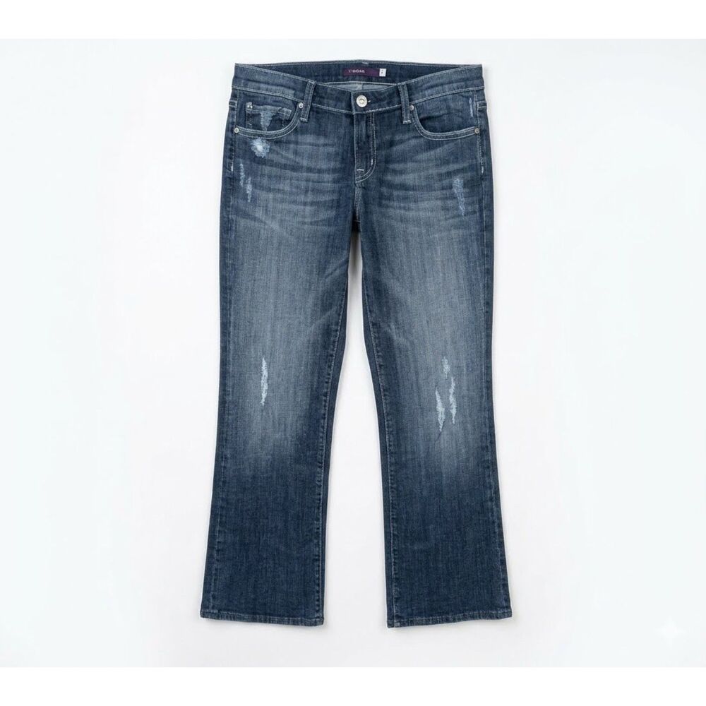 Vigoss London Boot Jeans Womens 13 Blue Distressed Stretch Denim Bootcut Fit